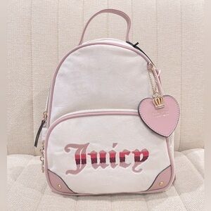 New Juicy Couture Retro Vibe Backpack Pink‎ and Cream